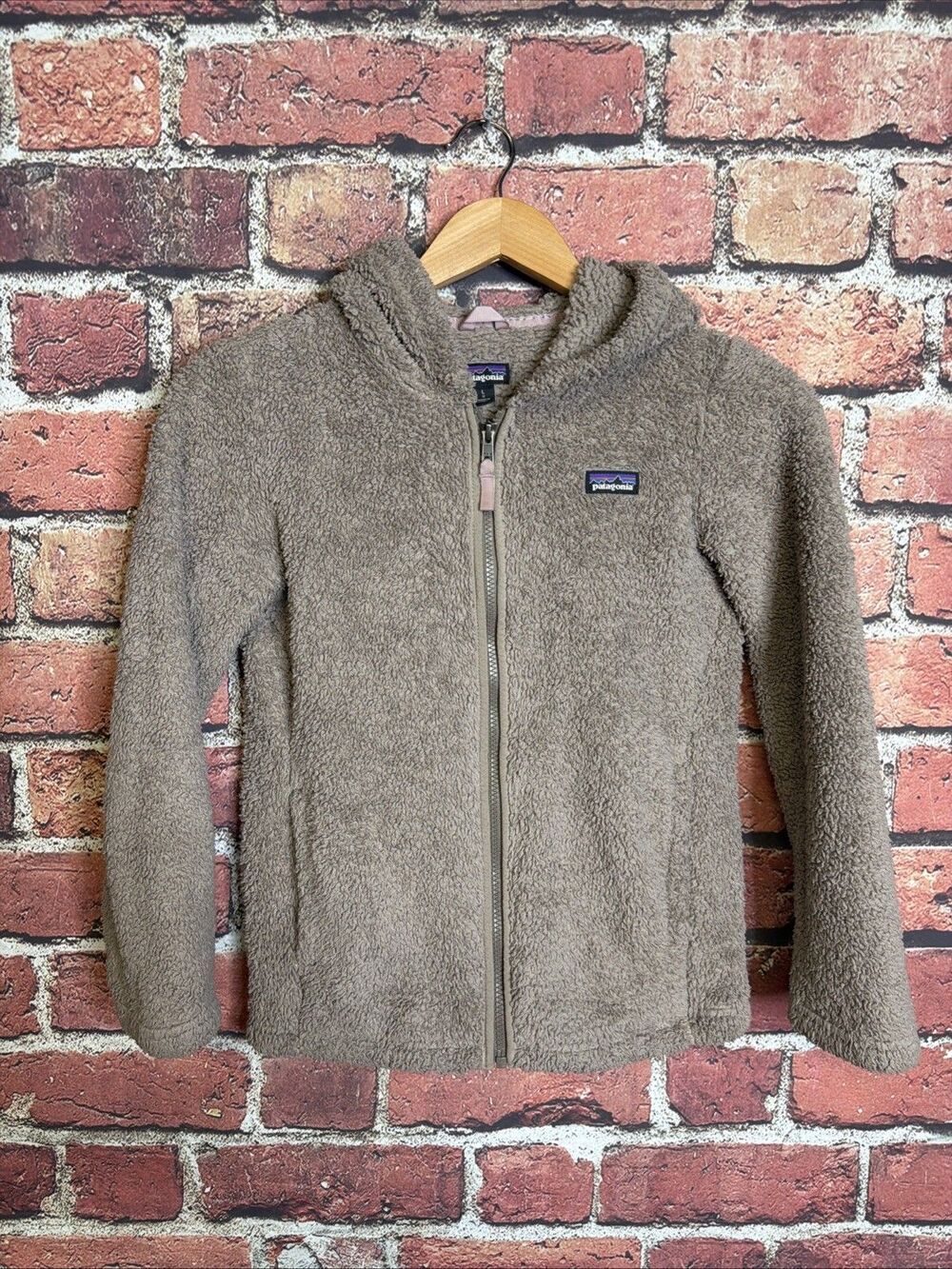 Patagonia Kids Los Gatos Hoody Oatmeal Size Large (12) Jacket Coat Half Zip